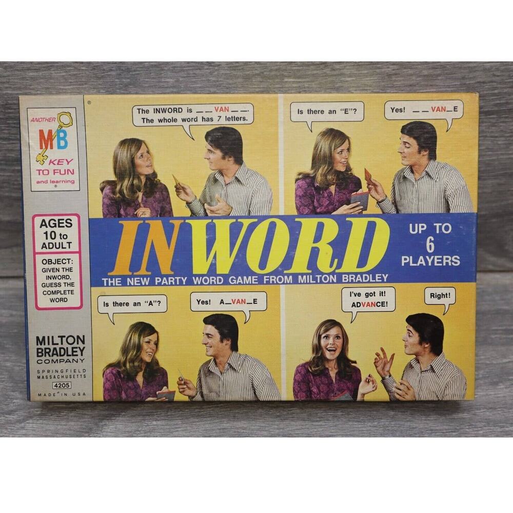 Vintage Inword Party Word Game Complete Milton Bradley 4205 1972